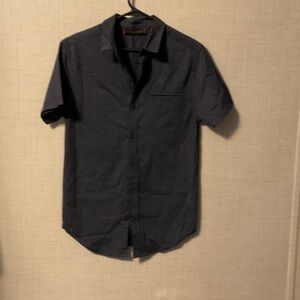 Men's Navy Short Sleeve Button Down Shirt